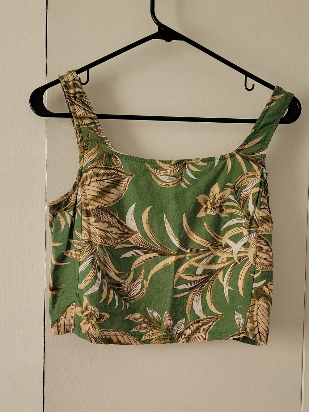 Panama Jack Green Tropical Print Crop Camisole
